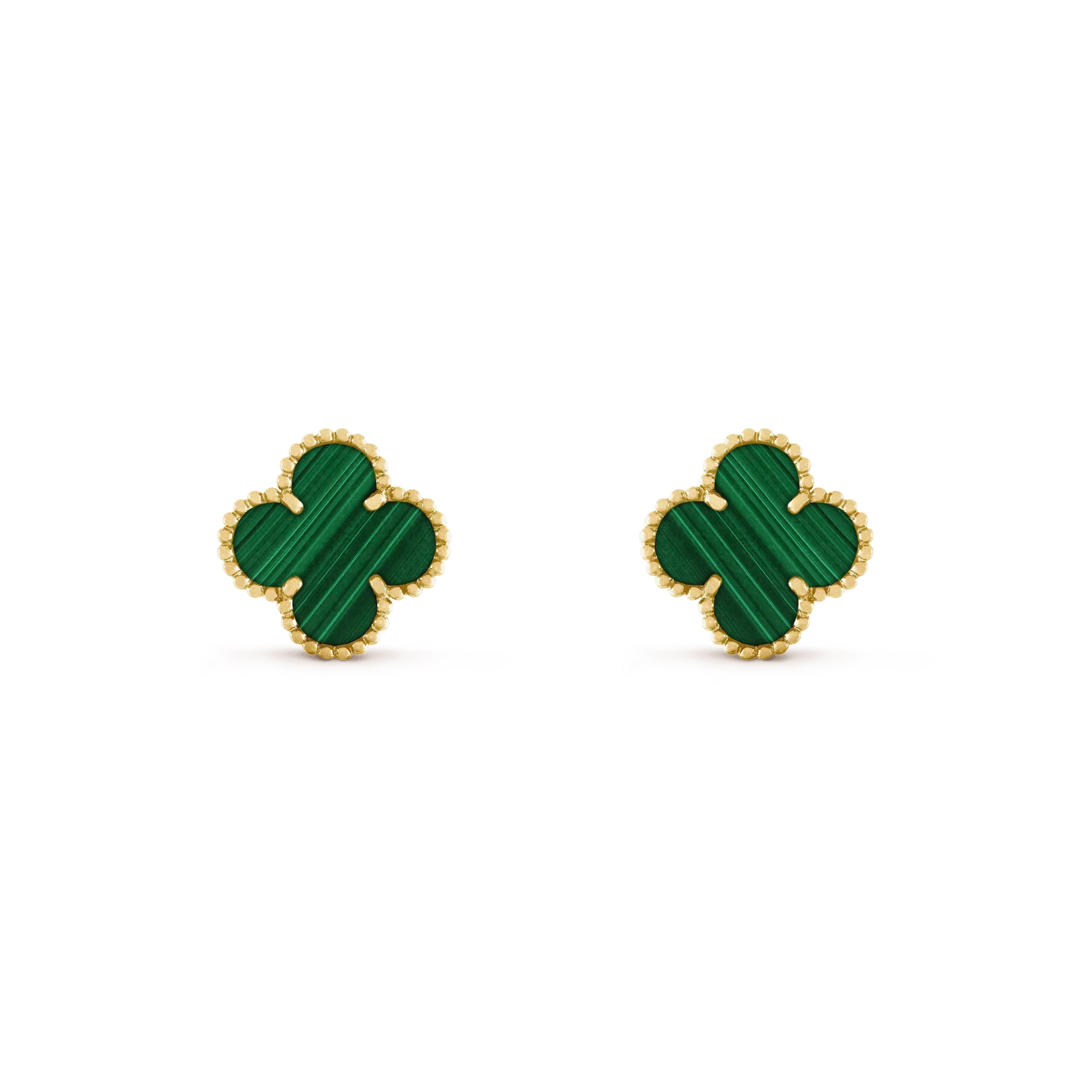 [Marin]CLOVER MEDIUM 1 MOTIFS MALACHITE  EARRINGS