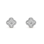 [Marin]CLOVER MINI DIAMOND STUD EARRINGS