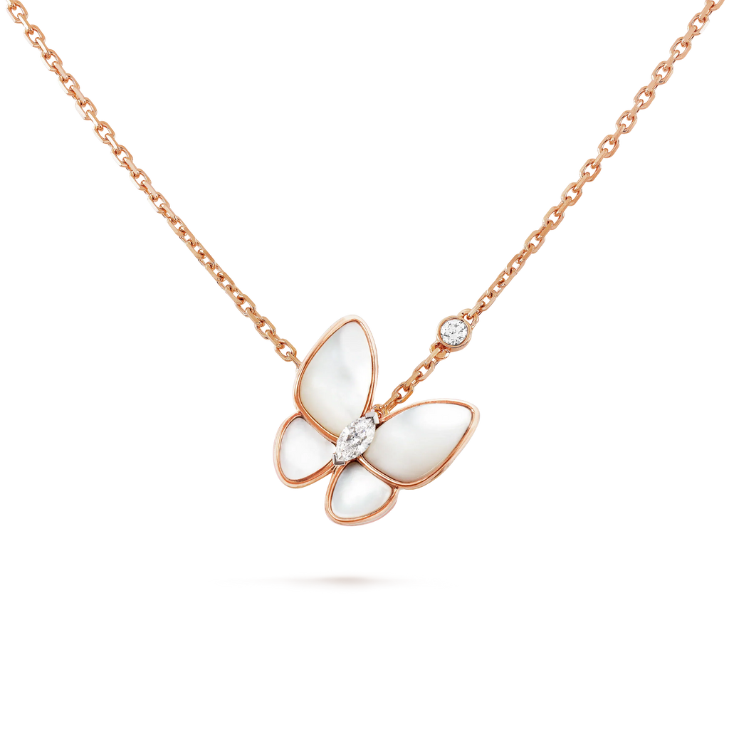 [Marin]BUTTERFLY MOP DIAMOND NECKLACE