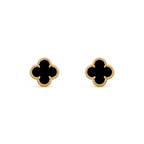 [Marin]BOUCLES D'OREILLES CLOVER MINI 9,5 MM NACRE NOIRE