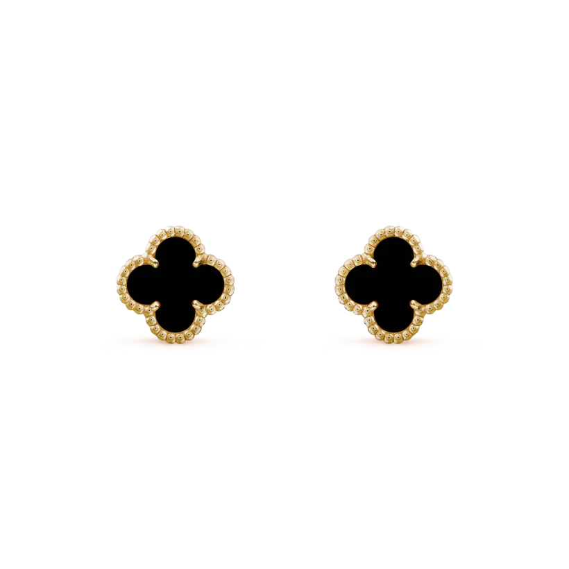[Marin]BOUCLES D'OREILLES CLOVER MINI 9,5 MM NACRE NOIRE