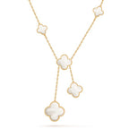 [Marin]CLOVER MOTHER OF PEARL NECKLACE 6 MOTIF
