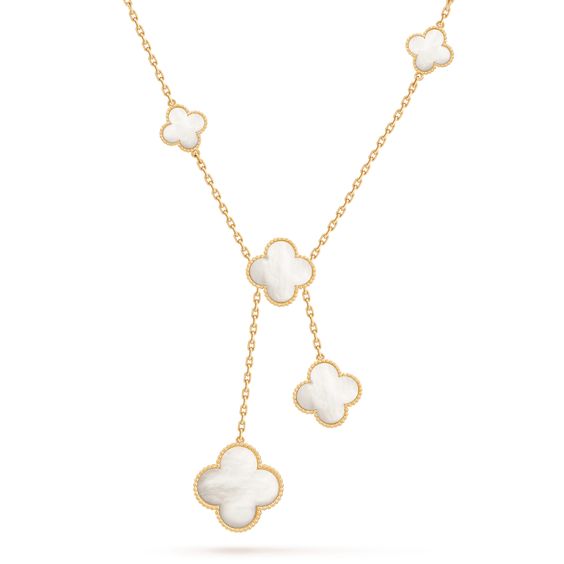 [Marin]CLOVER MOTHER OF PEARL NECKLACE 6 MOTIF