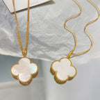 [Marin]COLLIER PENDENTIF TRÈFLE GRANDE TAILLE NACRE 25MM