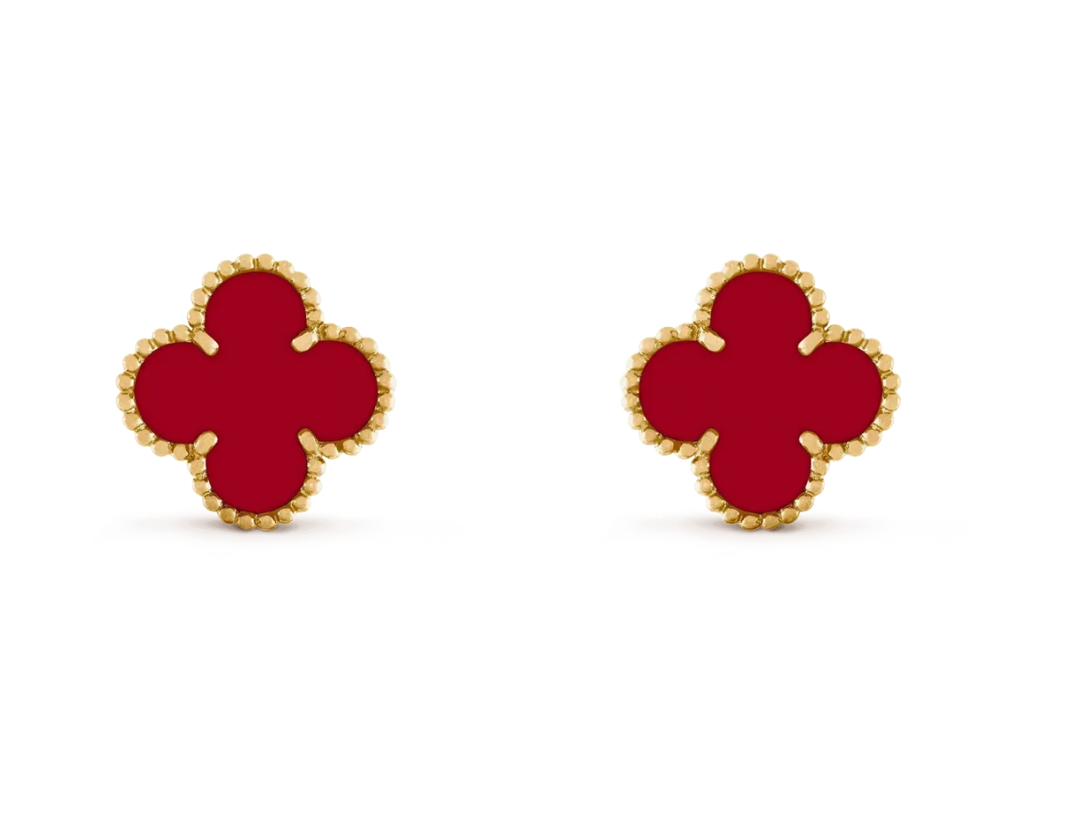 [Marin] CLOVER 20MM RED AGATE EARRINGS