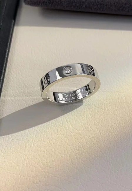 [Marin]LOVE RING 4MM 1 DIAMOND SILVER