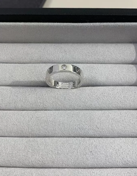 [Marin]LOVE RING 4MM 1 DIAMOND SILVER