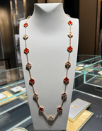 [Marin]CLOVER 20 MOTIFS LASER CARNELIAN NECKLACE