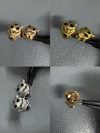 [?Marin]CHRRTAH-PRINT STUD EARRINGS, THREE COLORS