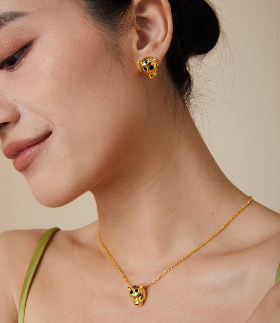 [?Marin]CHRRTAH-PRINT STUD EARRINGS, THREE COLORS