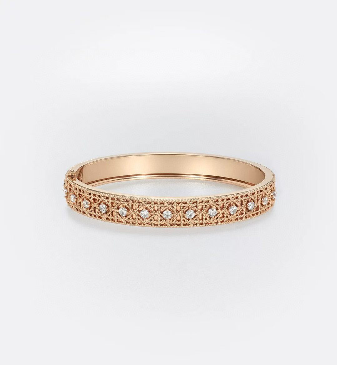 [?Marin]2026 WOVEN-PATTERN BRACELET SET WITH FULL DIAMOND INLAY THREE-COLORS