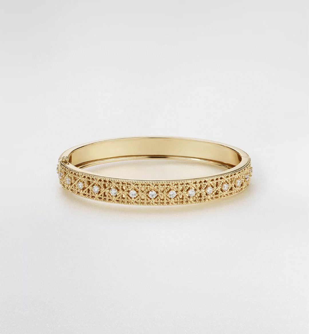 [?Marin]2026 WOVEN-PATTERN BRACELET SET WITH FULL DIAMOND INLAY THREE-COLORS