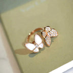 [Marin]TWIN BUTTERFLY DIAMOND MOP RING