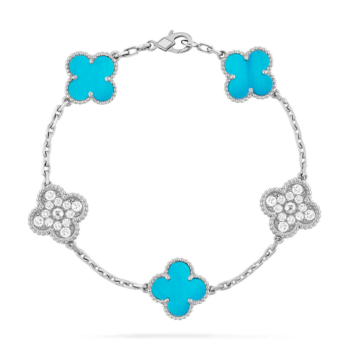 [⭐Shinejoy] CLOVER 5 MOTIF TURQUOISE BRACELET COLLECTION