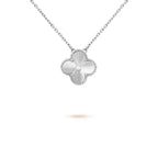 [Marin]CLOVER  15MM DIAMOND LASER NECKLACE SILVER