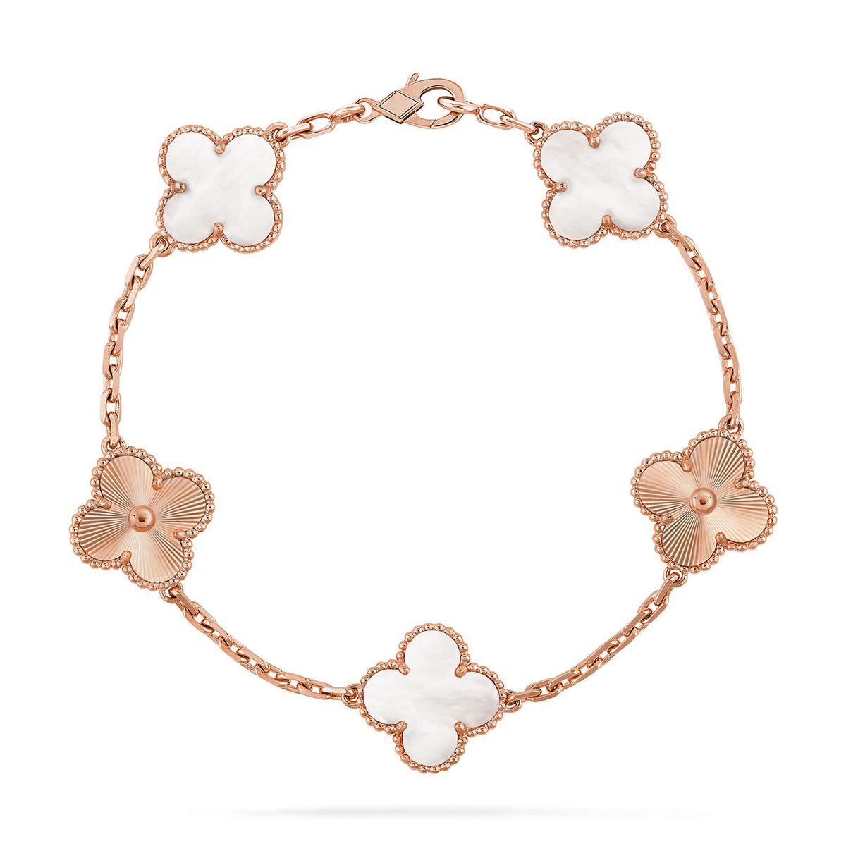 [⭐Shinejoy]CLOVER WHITE PEARL MOP 5 MOTIF BRACELET COLLECTION