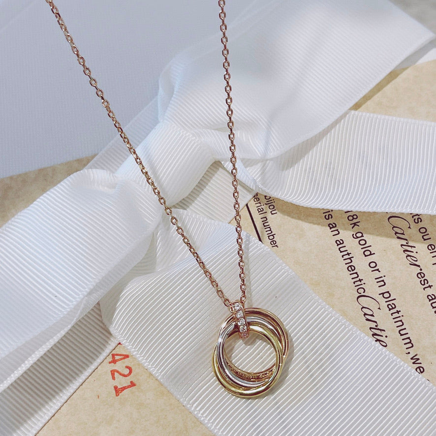 [Marin]TRINITY NECKLACE GOLD  DIAMONDS