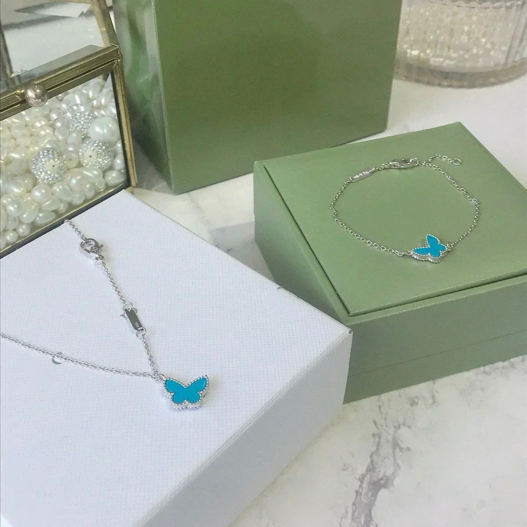 [Marin]BUTTERFLY TURQUOISE BUTTERFLY BRACELET SILVER