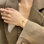 [Marin]LOGO STAR MOTIF GOLD BRACELET