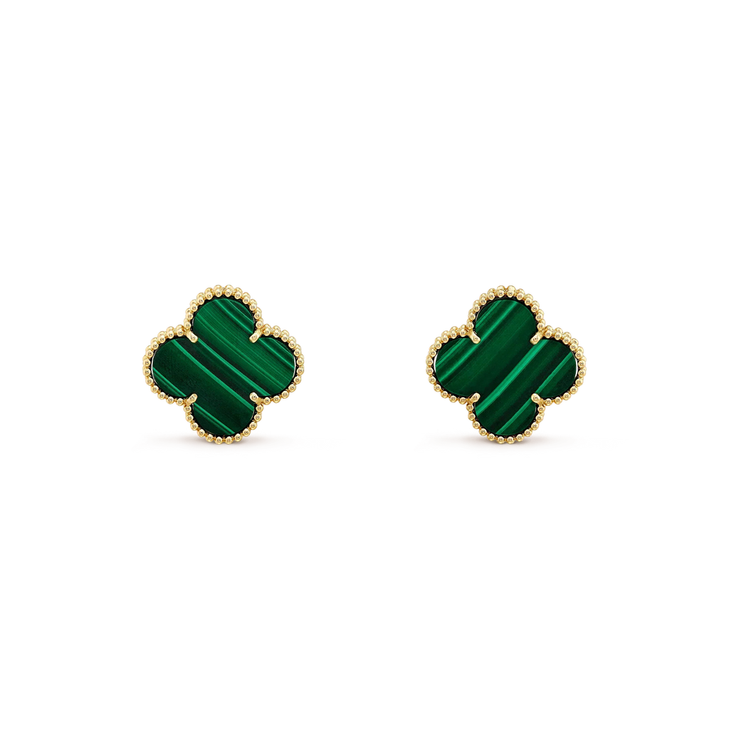[Marin]CLOVER MINI 9.5MM MALACHITE  EARRINGS