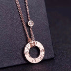 [Marin]LOVE NECKLACE 16MM 2 DIAMONDS