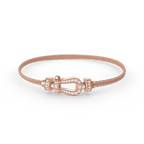 [Marin]FORCE SMALL HORSESHOE  DIAMOND CHAIN ROPE BRACELET