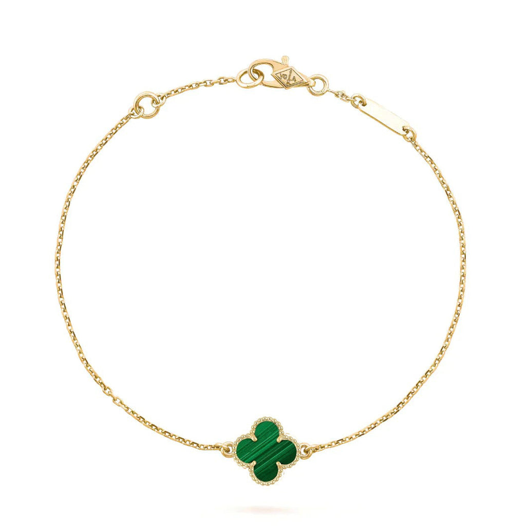 [Marin]BRACELET CLOVER MALACHITE 1 MOTIF
