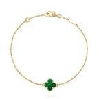 [Marin]BRACELET CLOVER MALACHITE 1 MOTIF