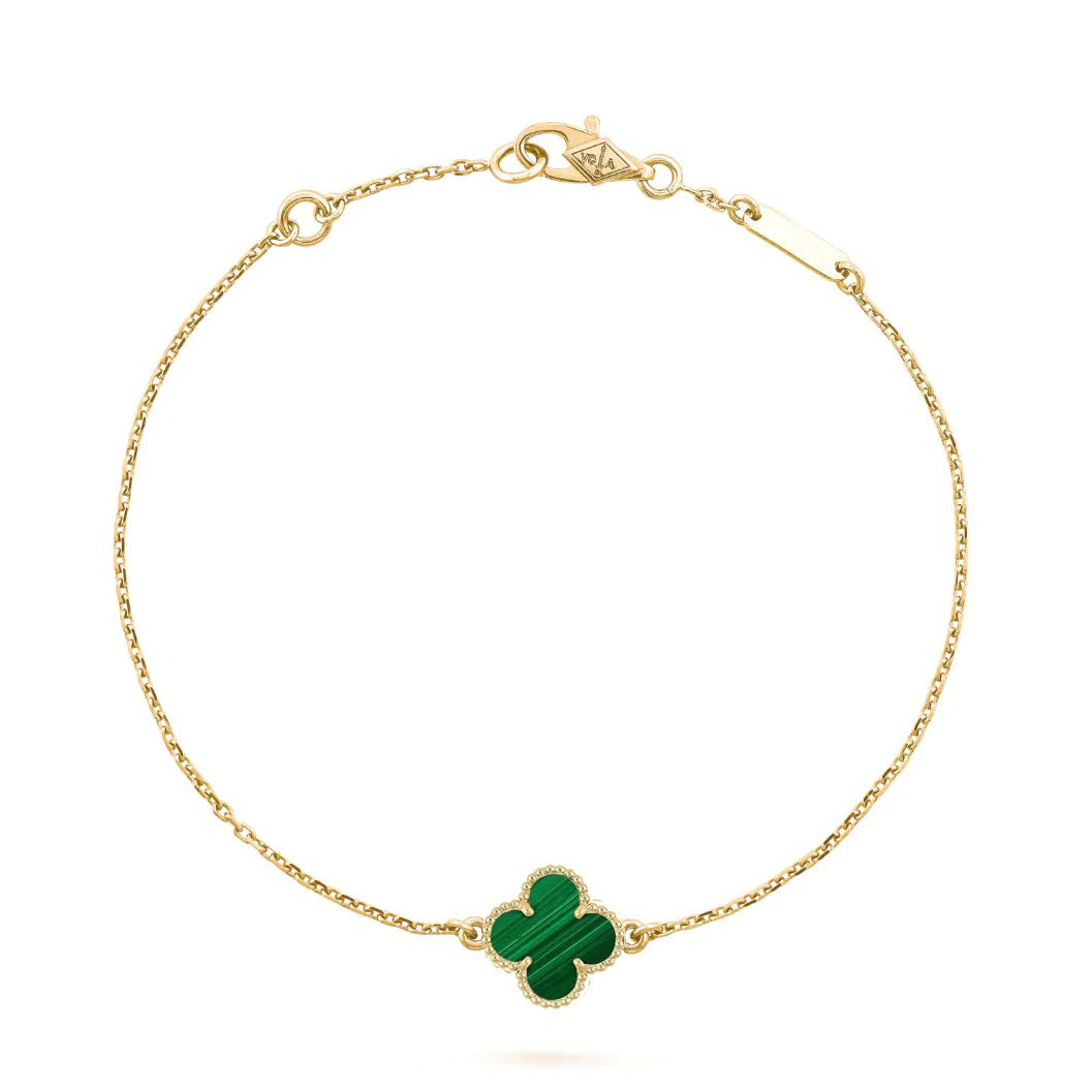 [Marin]CLOVER BRACELET MALACHITE 1 MOTIF