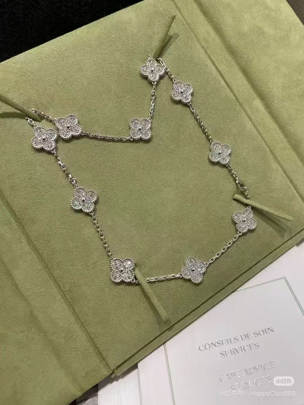 [Marin Jewelry]クローバー10モチーフ フルダイヤモンドネックレス