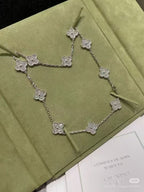 [Marin Jewelry]クローバー10モチーフ フルダイヤモンドネックレス