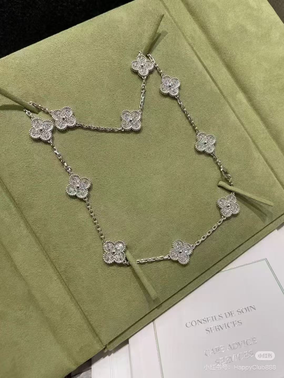 [Marin Jewelry]クローバー10モチーフ フルダイヤモンドネックレス