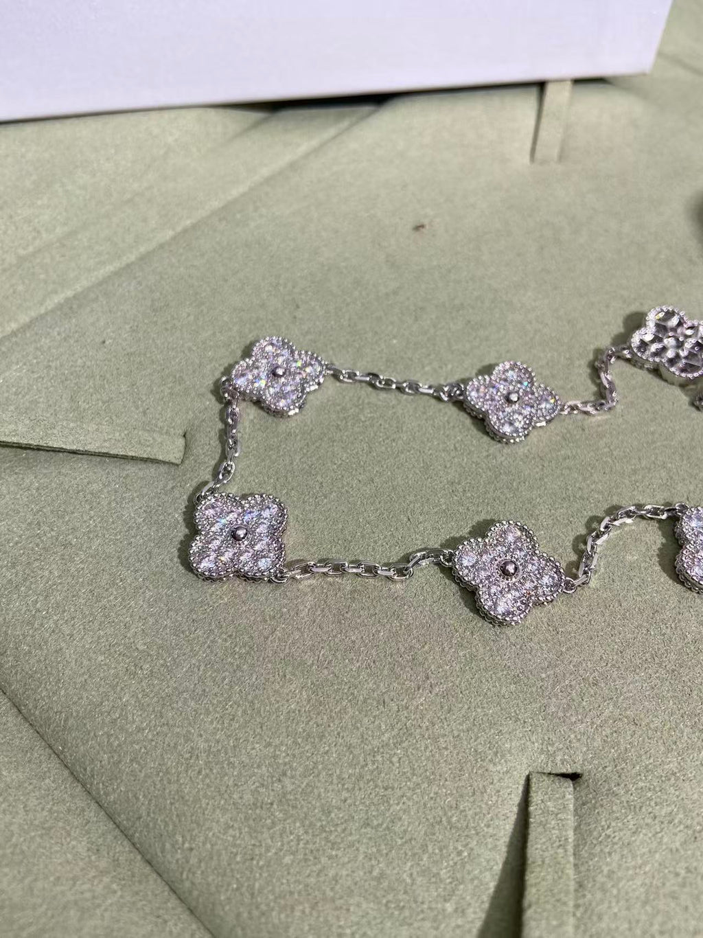 [Marin Jewelry]クローバー10モチーフ フルダイヤモンドネックレス
