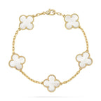 [⭐Shinejoy]CLOVER WHITE PEARL MOP BRACELET 5 MOTIFS COLLECTION