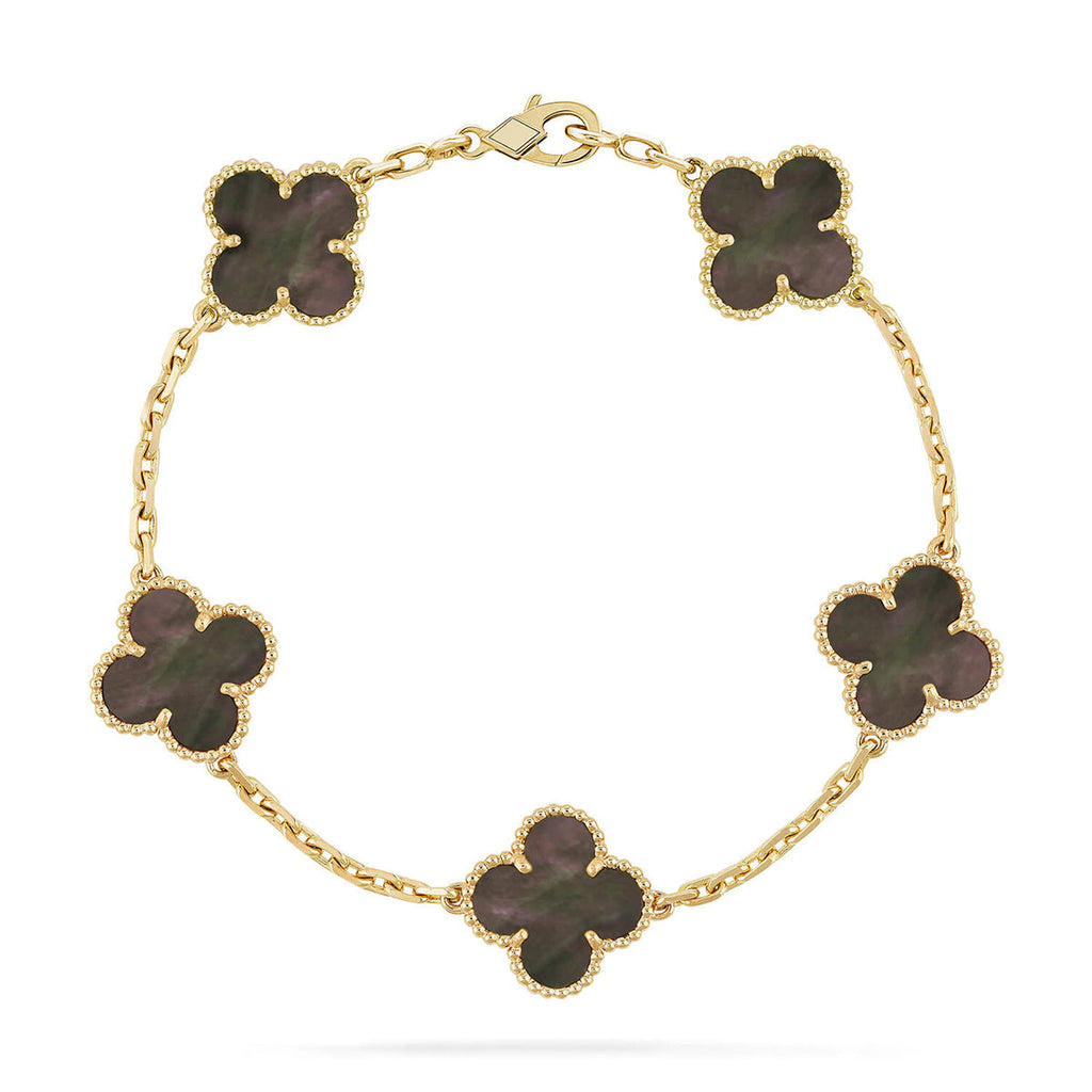 [⭐Shinejoy] CLOVER 5 MOTIF GRAY MOP BRACELET COLLECTION