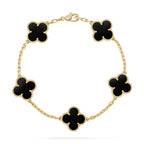 [⭐Shinejoy] COLLECTION DE BRACELETS CLOVER 5 MOTIFS ONYX