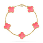 [⭐Shinejoy] BRACELET TRÈFLE À 5 MOTIFS EN NACRE ROSE COLLECTION