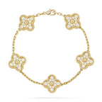 [⭐Shinejoy] CLOVER 5 MOTIF FULL DIAMOND BRACELET COLLECTION