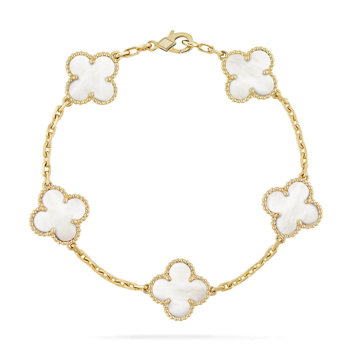 [⭐Shinejoy]CLOVER WHITE PEARL MOP BRACELET 5 MOTIFS COLLECTION