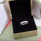 [Marin]BAGUE EN ARGENT SERTIE DE DIAMANTS PERLÉS