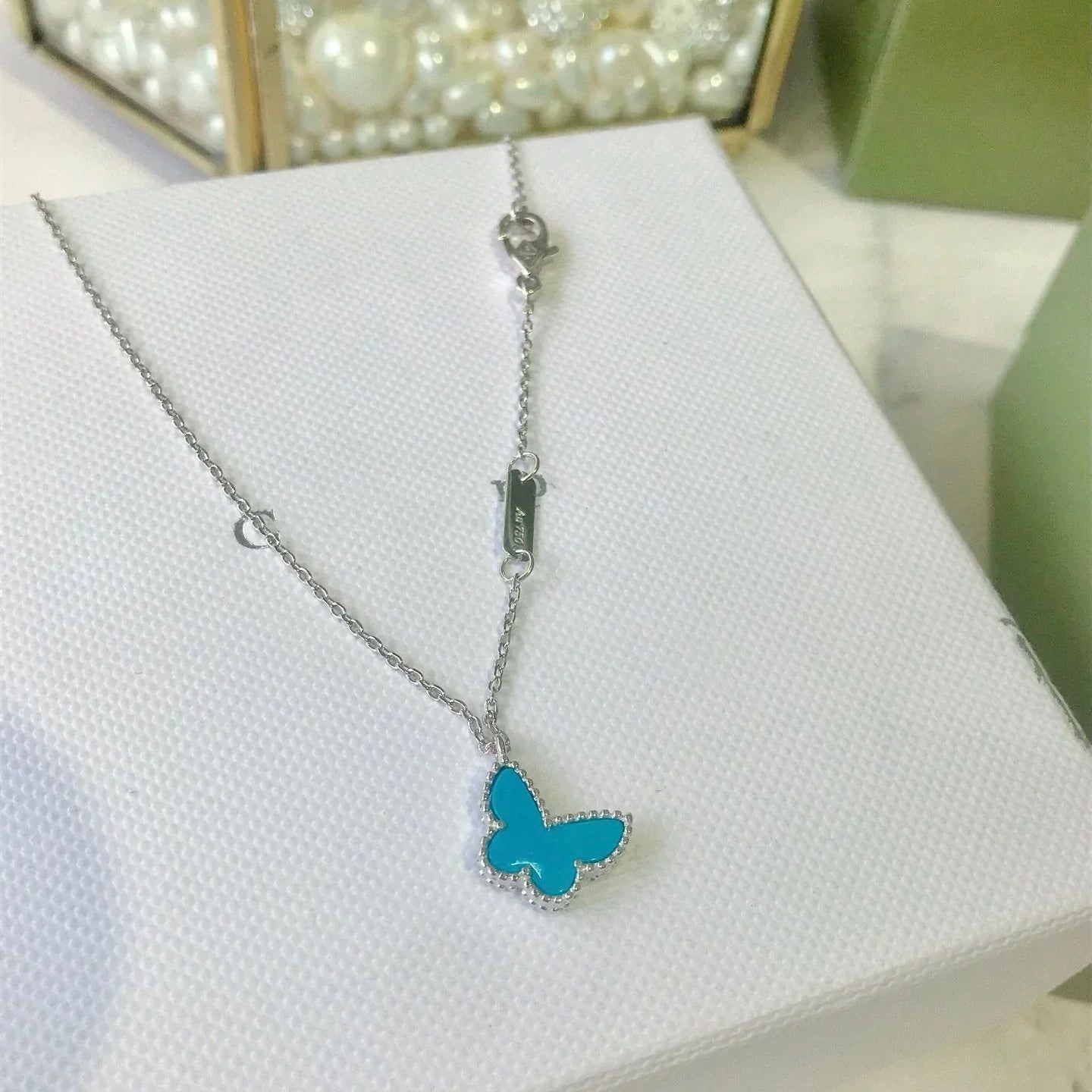 [Marin]BUTTERFLY TURQUOISE BUTTERFLY BRACELET SILVER