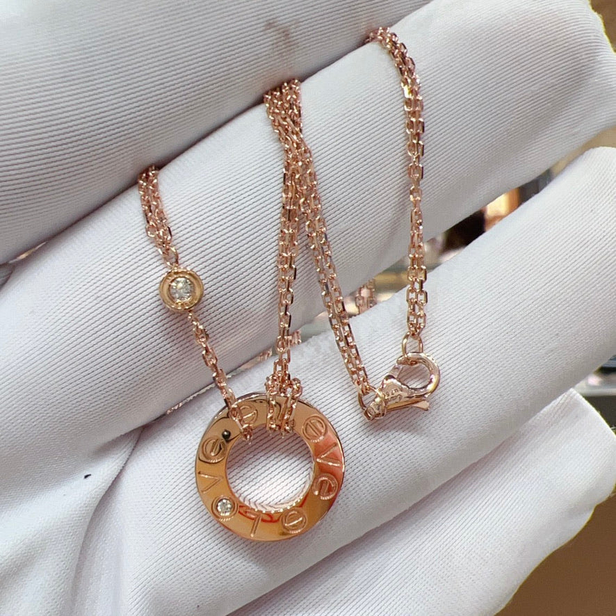 [Marin]LOVE NECKLACE 16MM 2 DIAMONDS