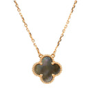 [Marin]COLLIER TRÈFLE 15 MM NACRE GRISE