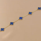[⭐Shinejoy] CLOVER 5 MOTIF BLUE AGATE BRACELET COLLECTION