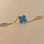 [⭐Shinejoy] CLOVER 5 MOTIF BLUE AGATE BRACELET COLLECTION