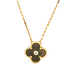 [Marin]CLOVER 15MM DIAMOND AND MOTHER-OF-GREY NECKLACE