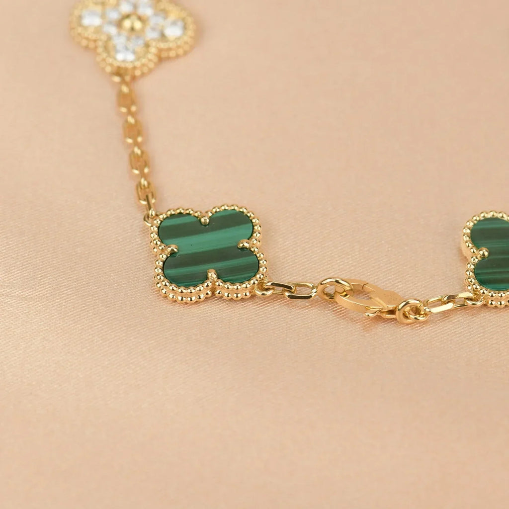 [⭐Shinejoy] CLOVER 5 MOTIF MALACHITE BRACELET COLLECTION