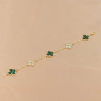 [⭐Shinejoy] CLOVER 5 MOTIF MALACHITE BRACELET COLLECTION