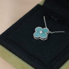 [Marin]COLLIER CLOVER 15MM DIAMOND PORCELAINE SVRES ARGENT