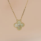 [Marin]CLOVER 15MM DIAMOND GOLD MOTHER OF PEARL NECKLACE